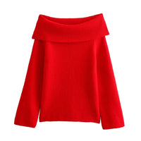 Women's Off-Shoulder Slash Neck Sweater