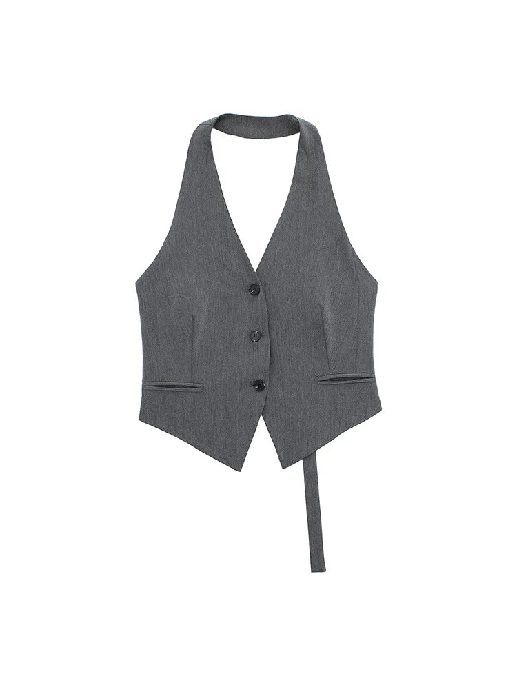 Women’s Sexy Backless Halter Waistcoat