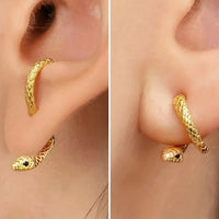 Punk Studs Earrings Snake Shaped Earrings For Women Personality Creative Animal Fashion Jewelry