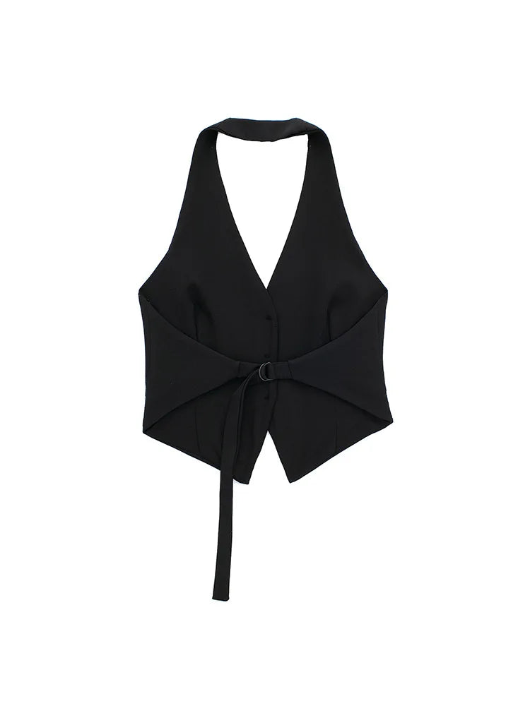 Women’s Sexy Backless Halter Waistcoat