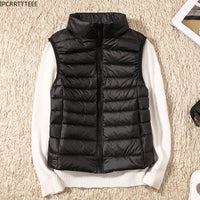 2023 New Women Sleeveless Women Slim Ultra Light Down Jacket Girl Portable Lightweight Vests Windproof Warm Waistcoat