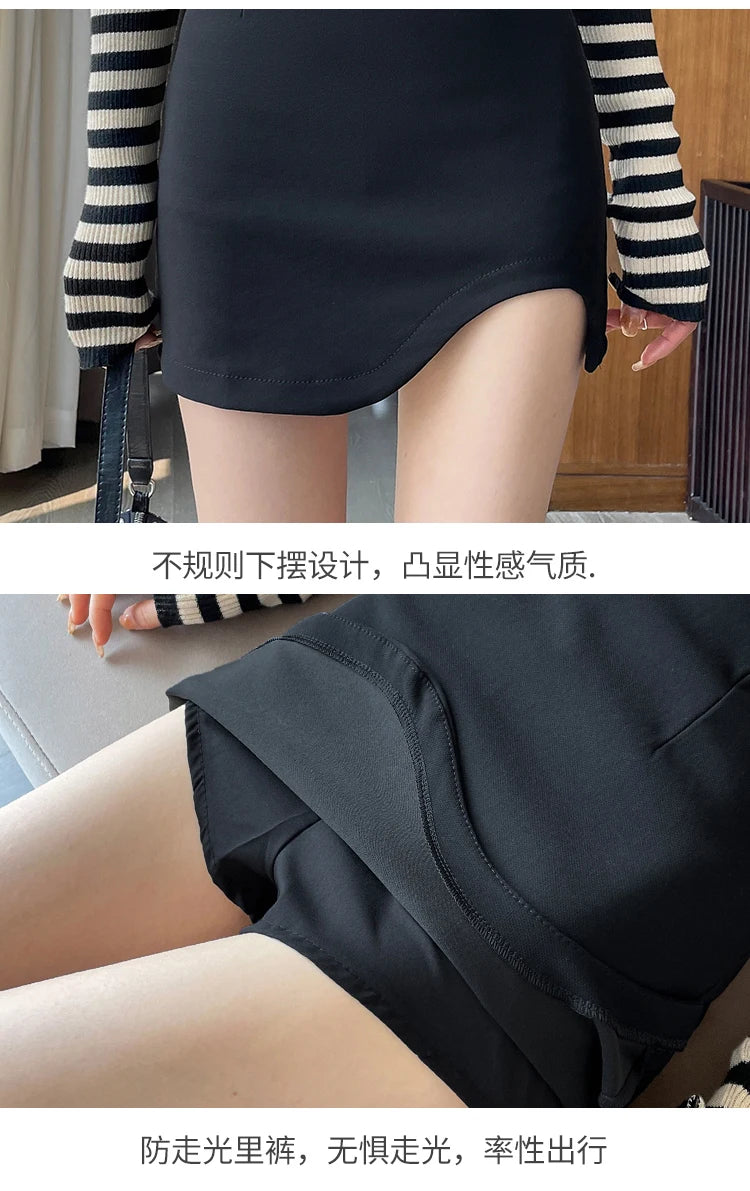 Ladies New Korean Fashion Summer Sexy Mini Skirts Womens Casual  Asymmetry Black Skirt Female Girls Y2k Culotte Dropshipping