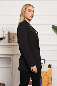 Women Chic Office Lady Double Breasted Blazer Vintage Coat Fashion Notched Collar Long Sleeve Ladies Outerwear Stylish Tops