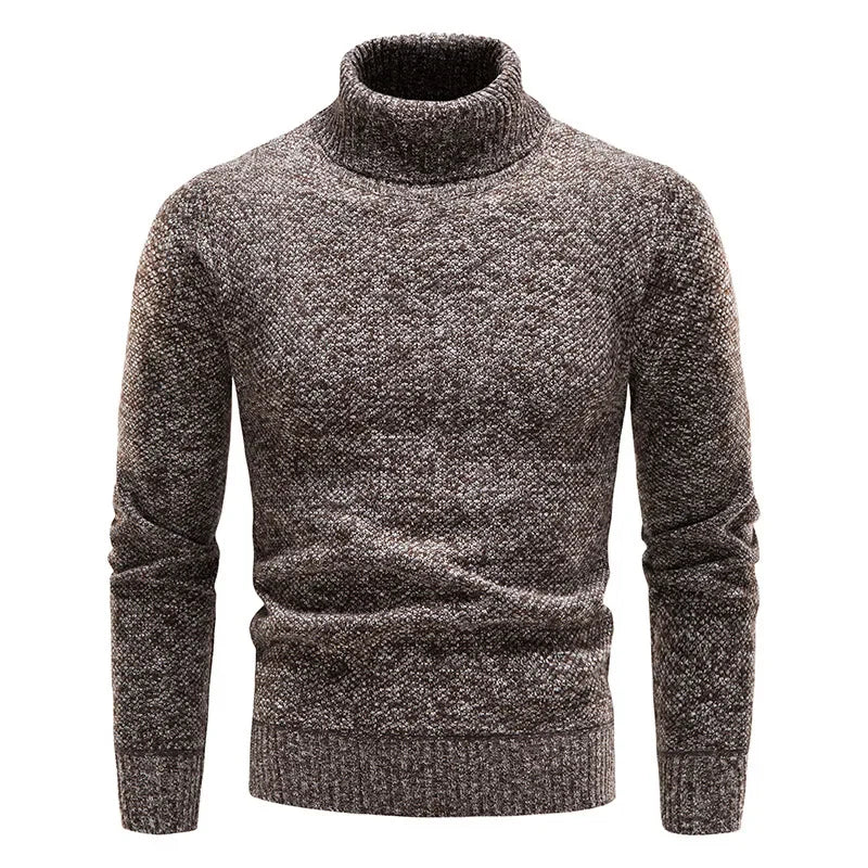 Brand Men Turtleneck Sweaters and Pullovers 2024 New Fashion Knitted Sweater Winter Men Pullover Homme Wool Casual Solid Clothes