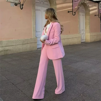 PB&ZA2024 autumn new women's clothing fashion temperament loose dress collar suit jacket long pants two-piece set