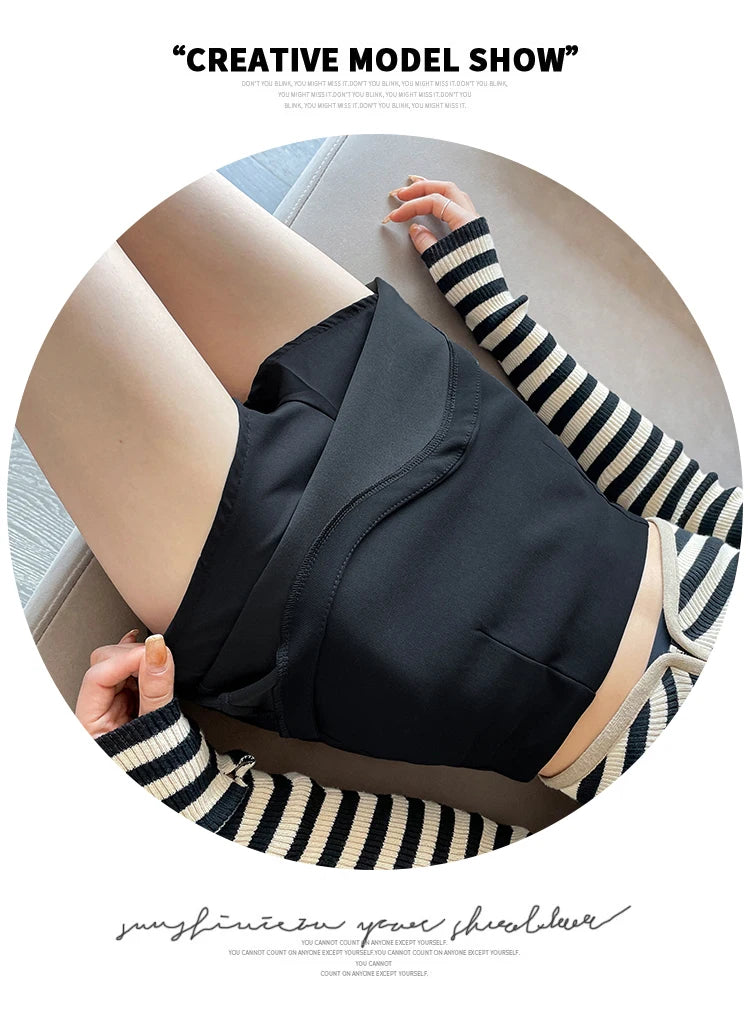 Ladies New Korean Fashion Summer Sexy Mini Skirts Womens Casual  Asymmetry Black Skirt Female Girls Y2k Culotte Dropshipping