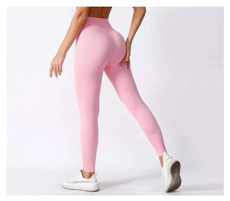 Cross border European and American Thread Sports New Pants Tight Pants Seamless Yoga Pants High Waist Fitness Pants Yoga Pants