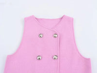 TRAF Sweater Lady Vests Sleeveless Pink Knitted Vest For Women Fall Round Neck Short Sweaters Vests Elegant Knit Vests Woman