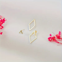 Fashion Square Geometric Back Hanging Earrings for Women Minimalist Wedding Jewelry Wholesale Birthday Gift