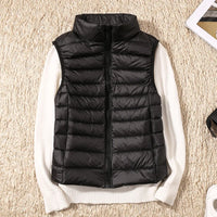 2023 New Women Sleeveless Women Slim Ultra Light Down Jacket Girl Portable Lightweight Vests Windproof Warm Waistcoat