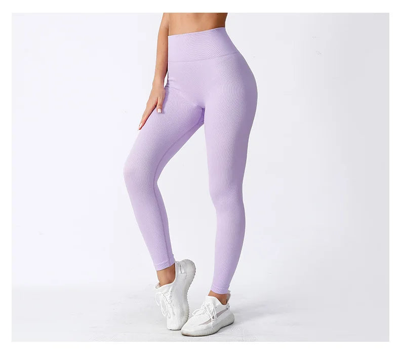 Cross border European and American Thread Sports New Pants Tight Pants Seamless Yoga Pants High Waist Fitness Pants Yoga Pants