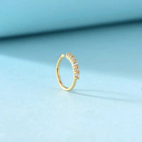 Single-row Miniature Zircon Ultra-sparkle Fine Drill Exquisite with Drill Opening Ring Nose Stud Nose Pierced Nose Ring