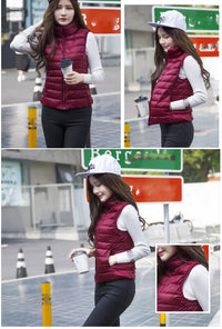 2023 New Women Sleeveless Women Slim Ultra Light Down Jacket Girl Portable Lightweight Vests Windproof Warm Waistcoat