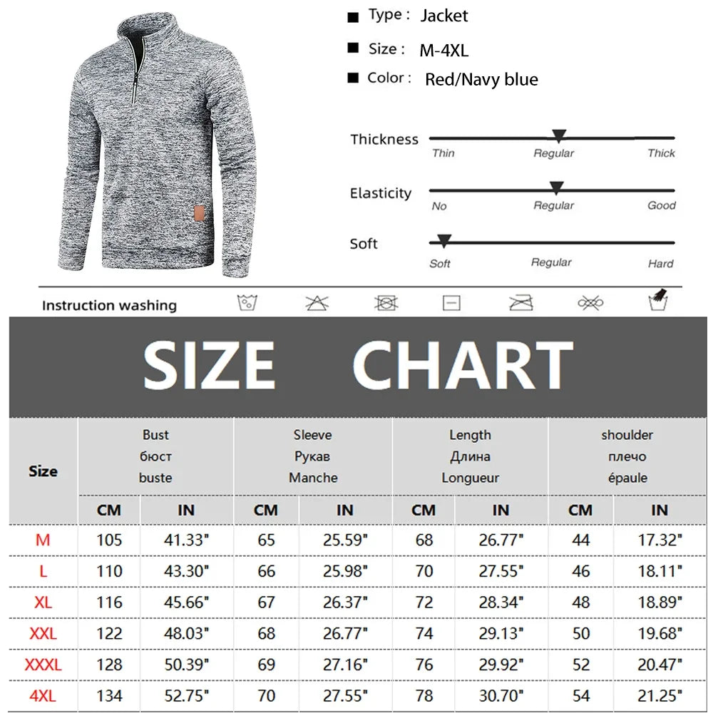 Men's Sweatshirt Spring Thickened Pullover Half Zip Pullover Men's Hooded Outdoor Sweatshirt Autumn Solid Harajuku Men Clothing