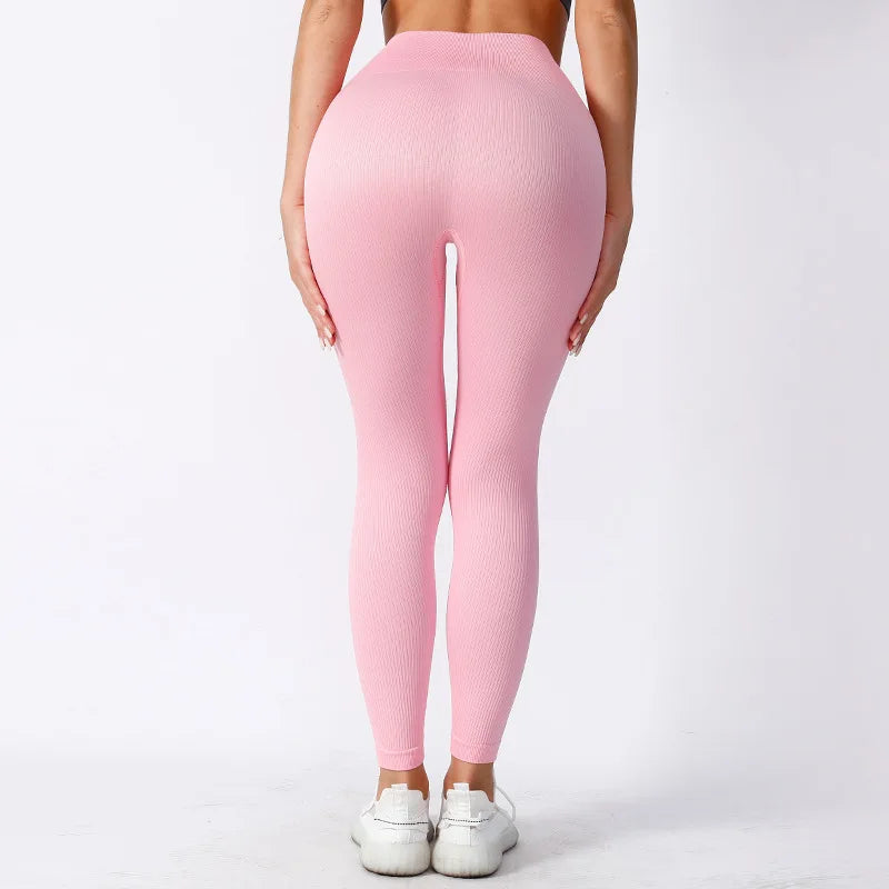 Cross border European and American Thread Sports New Pants Tight Pants Seamless Yoga Pants High Waist Fitness Pants Yoga Pants