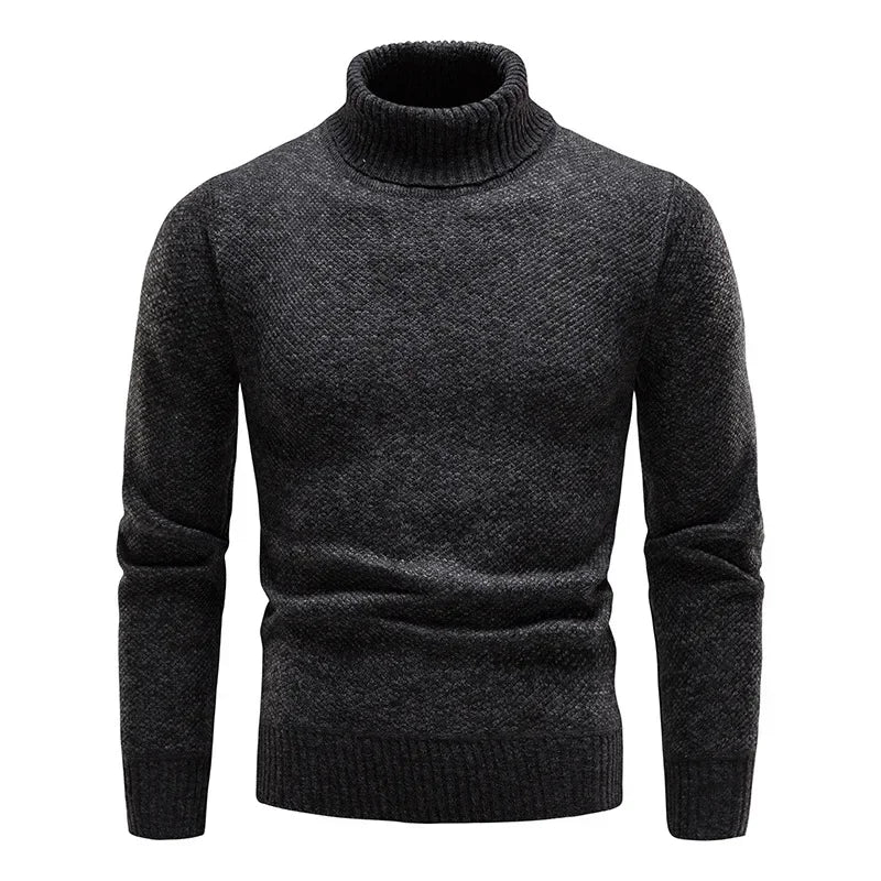 Brand Men Turtleneck Sweaters and Pullovers 2024 New Fashion Knitted Sweater Winter Men Pullover Homme Wool Casual Solid Clothes