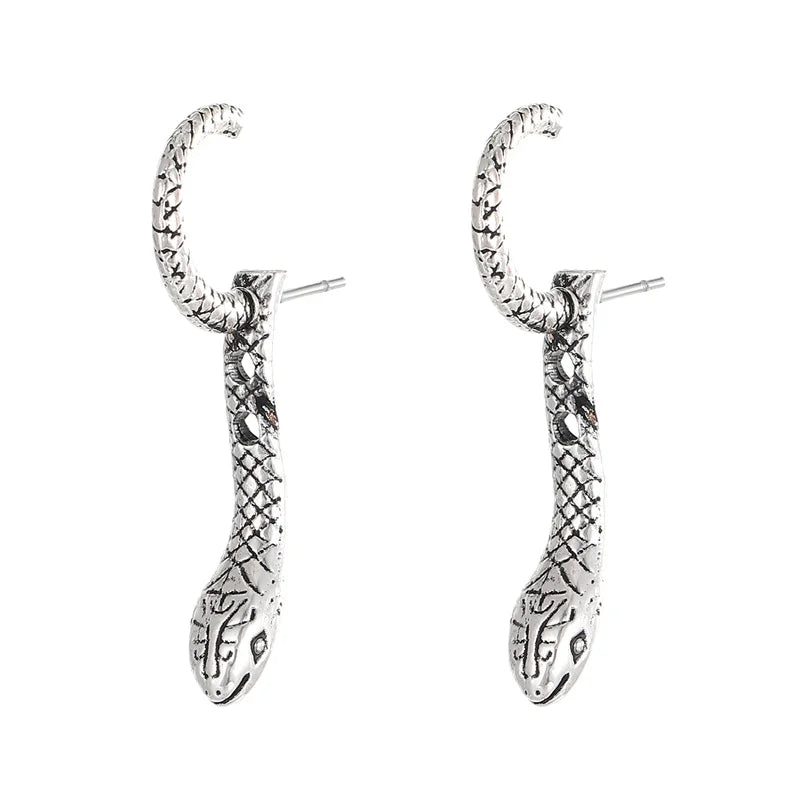 Punk Studs Earrings Snake Shaped Earrings For Women Personality Creative Animal Fashion Jewelry