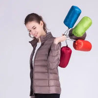 New Autumn Winter Women Ultra Light White Duck Down Jackets Candy Color Slim Short Design Warm Down Coats