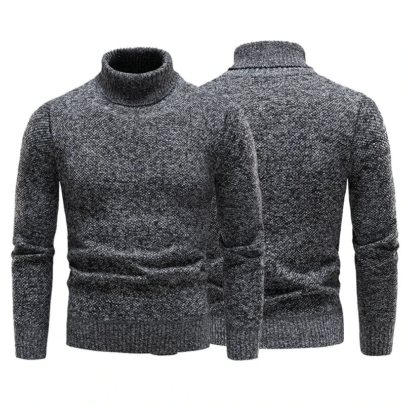 Brand Men Turtleneck Sweaters and Pullovers 2024 New Fashion Knitted Sweater Winter Men Pullover Homme Wool Casual Solid Clothes