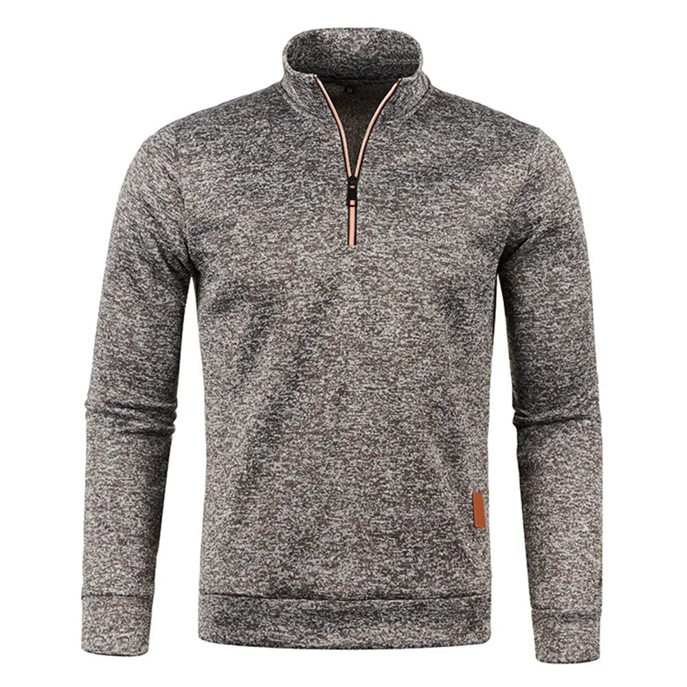 Men's Sweatshirt Spring Thickened Pullover Half Zip Pullover Men's Hooded Outdoor Sweatshirt Autumn Solid Harajuku Men Clothing