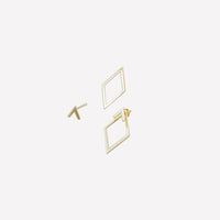 Fashion Square Geometric Back Hanging Earrings for Women Minimalist Wedding Jewelry Wholesale Birthday Gift