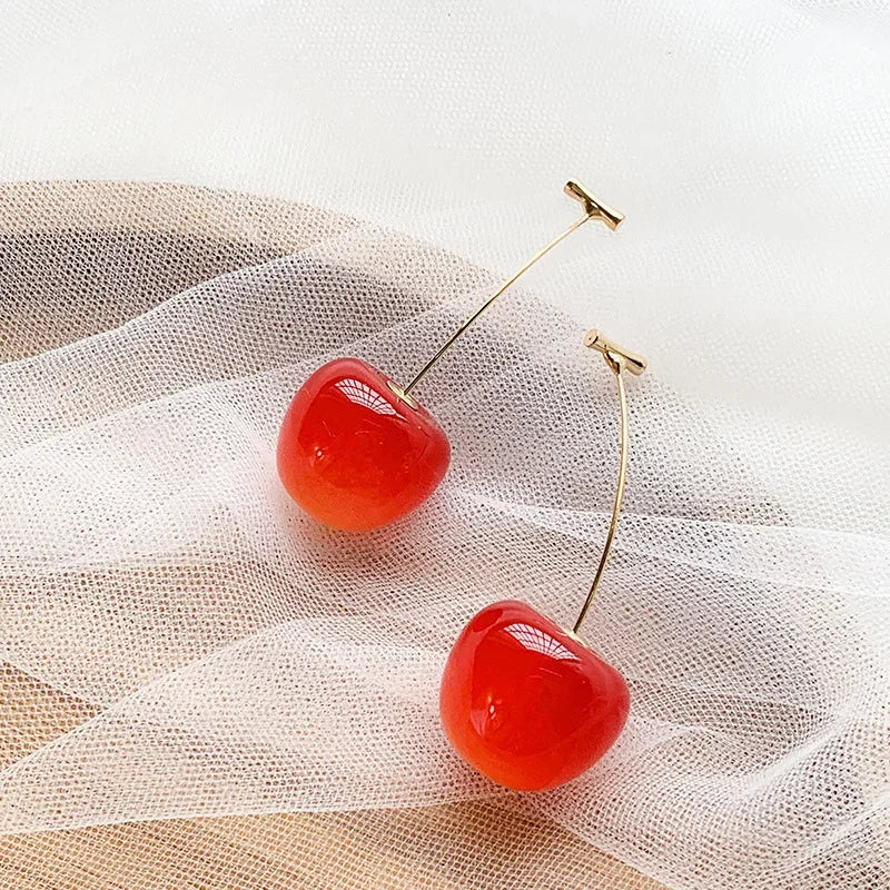 Small Fresh Sweet Lovely Cherry Cherries Cherries Earrings Pendant Fruit Earrings Red Cherry Earrings Charm Jewelry