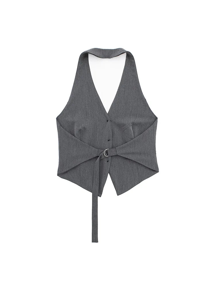 Women’s Sexy Backless Halter Waistcoat