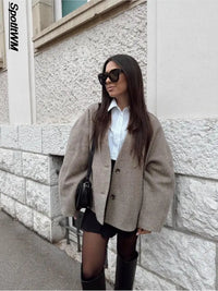 Women's Vintage Double-Breasted Blazer Coat