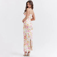 Suninheart Floral Maxi Dress – Elegant Spaghetti Strap Bodycon