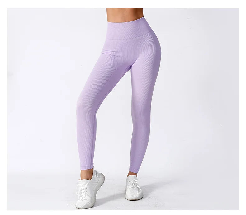 Cross border European and American Thread Sports New Pants Tight Pants Seamless Yoga Pants High Waist Fitness Pants Yoga Pants