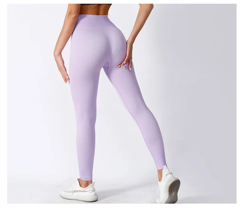 Cross border European and American Thread Sports New Pants Tight Pants Seamless Yoga Pants High Waist Fitness Pants Yoga Pants