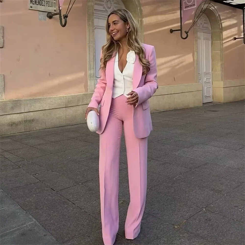 PB&ZA2024 autumn new women's clothing fashion temperament loose dress collar suit jacket long pants two-piece set