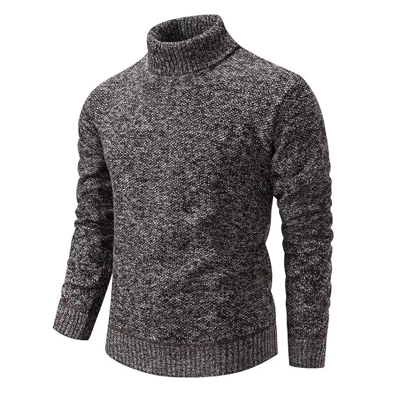 Brand Men Turtleneck Sweaters and Pullovers 2024 New Fashion Knitted Sweater Winter Men Pullover Homme Wool Casual Solid Clothes