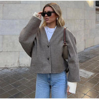 Women's Vintage Double-Breasted Blazer Coat