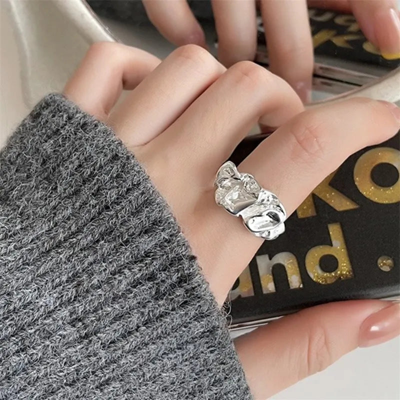 Fashion Punk Love Heart Geometric Finger Ring For Women Girls Wedding Party Jewelry Gift e414