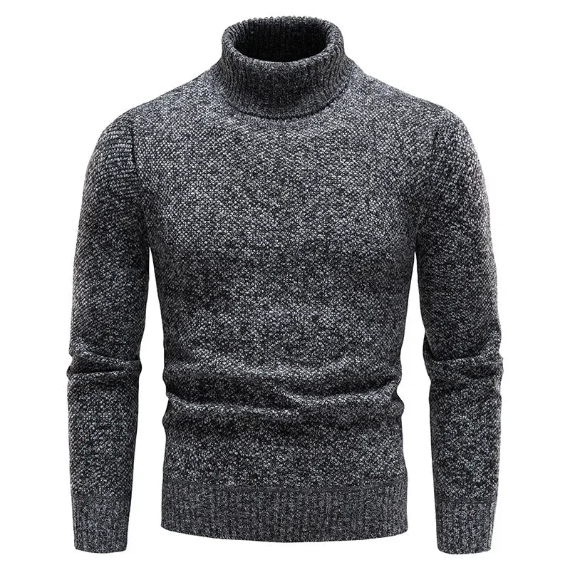 Brand Men Turtleneck Sweaters and Pullovers 2024 New Fashion Knitted Sweater Winter Men Pullover Homme Wool Casual Solid Clothes