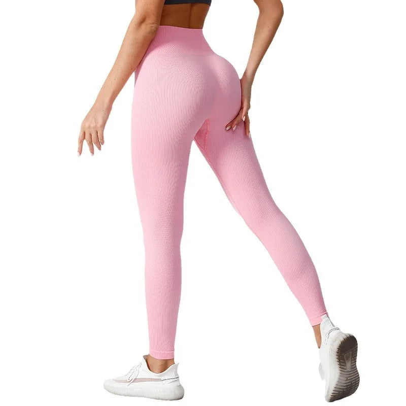 Cross border European and American Thread Sports New Pants Tight Pants Seamless Yoga Pants High Waist Fitness Pants Yoga Pants