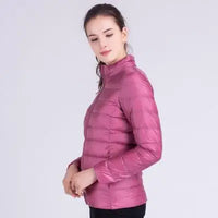 New Autumn Winter Women Ultra Light White Duck Down Jackets Candy Color Slim Short Design Warm Down Coats