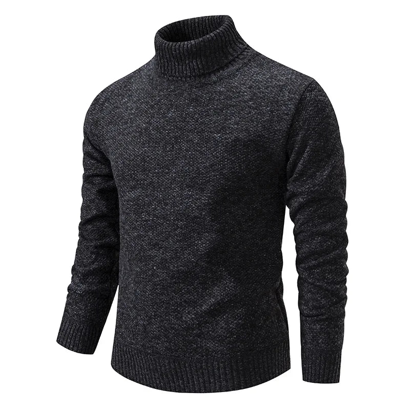 Brand Men Turtleneck Sweaters and Pullovers 2024 New Fashion Knitted Sweater Winter Men Pullover Homme Wool Casual Solid Clothes