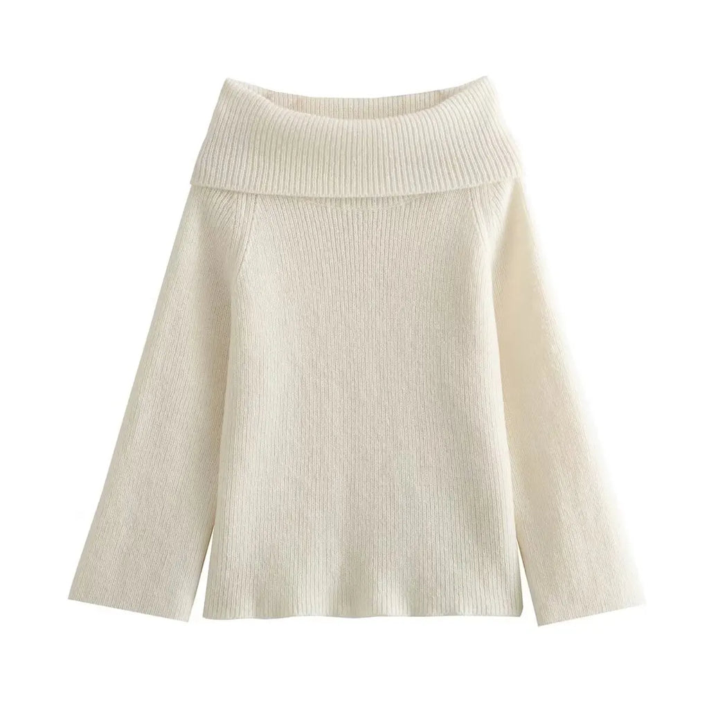 Women's Off-Shoulder Slash Neck Sweater